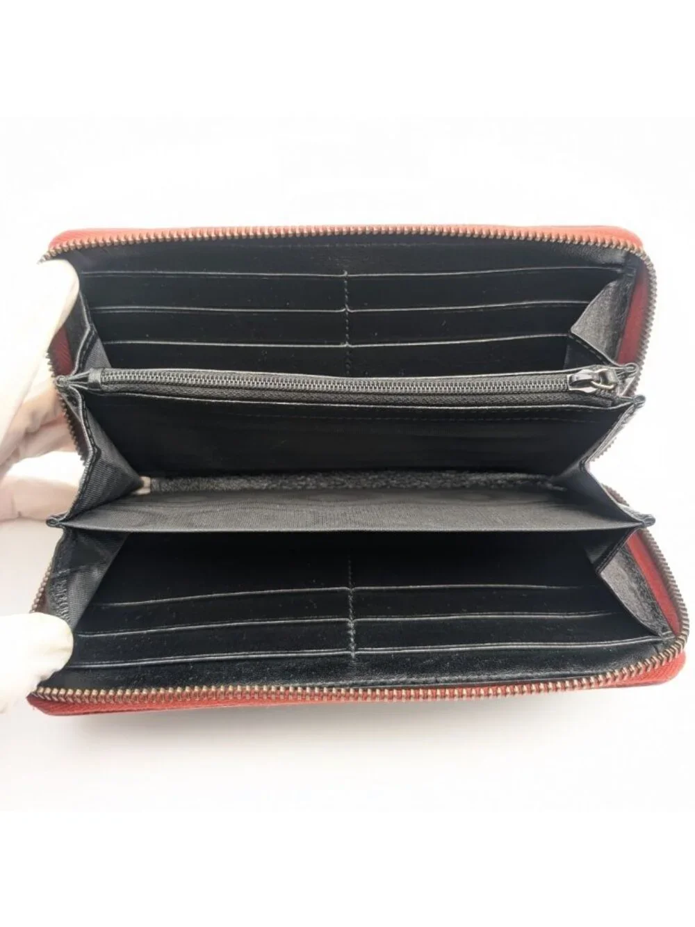 Gucci GG Marmont Double Black Red Bicolor Zip Around Wallet - Picture 7 of 10